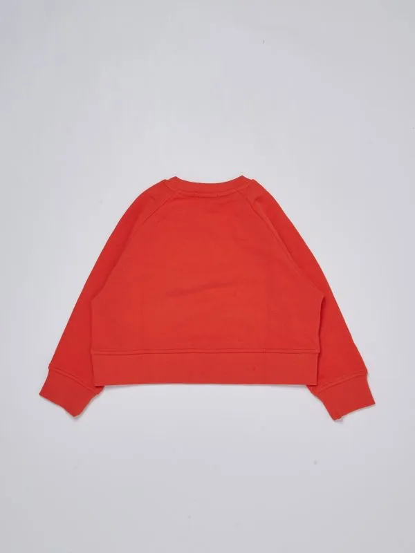 Felpa bambina Stella McCartney in cotone con frange Arancione