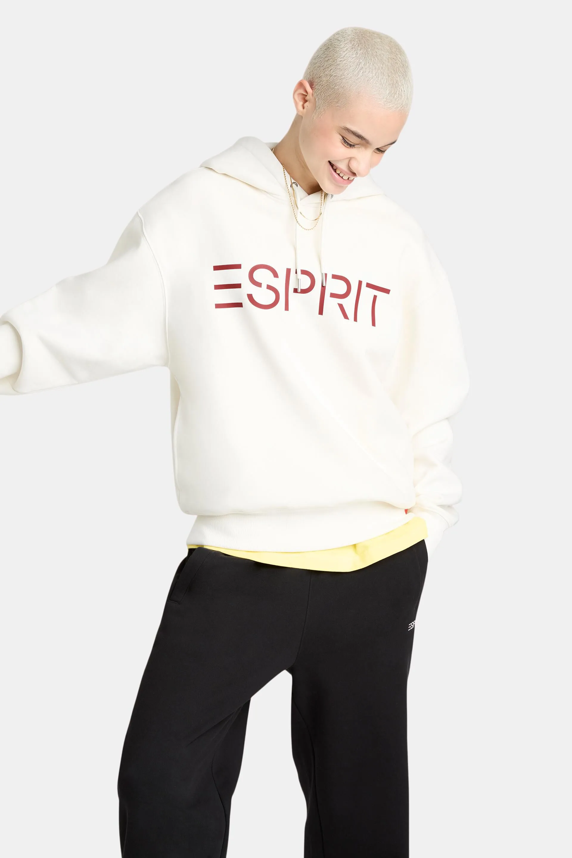 Felpa con cappuccio in pile con logo unisex