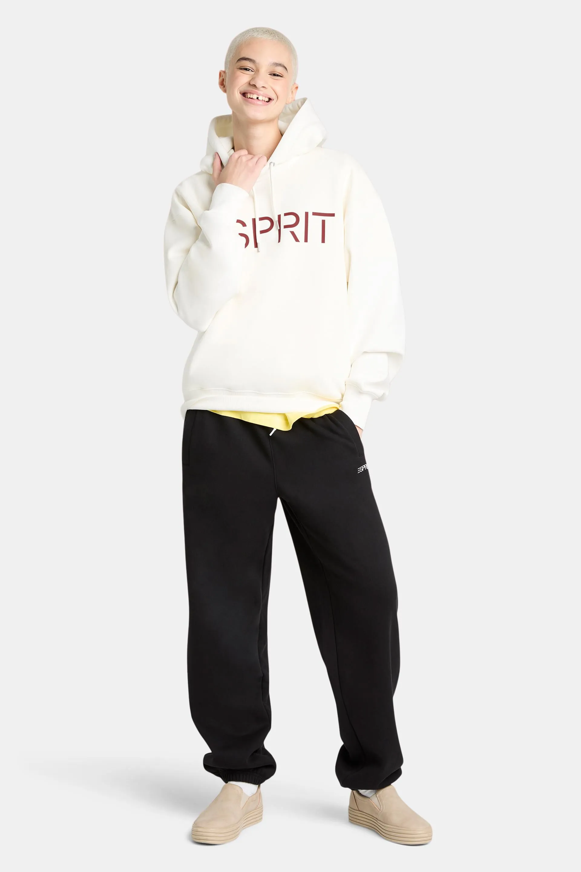 Felpa con cappuccio in pile con logo unisex