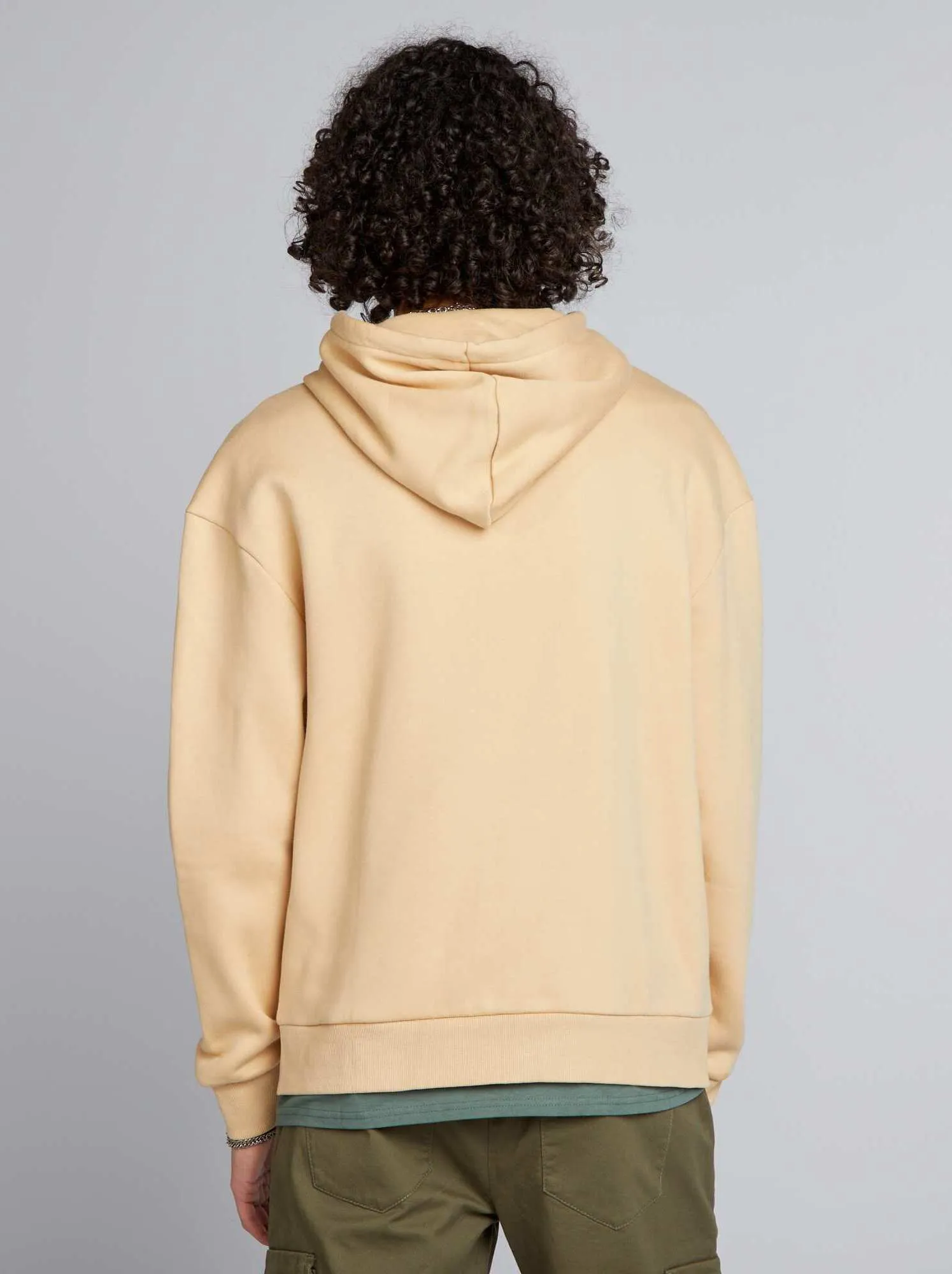 Felpa con zip e cappuccio - BEIGE