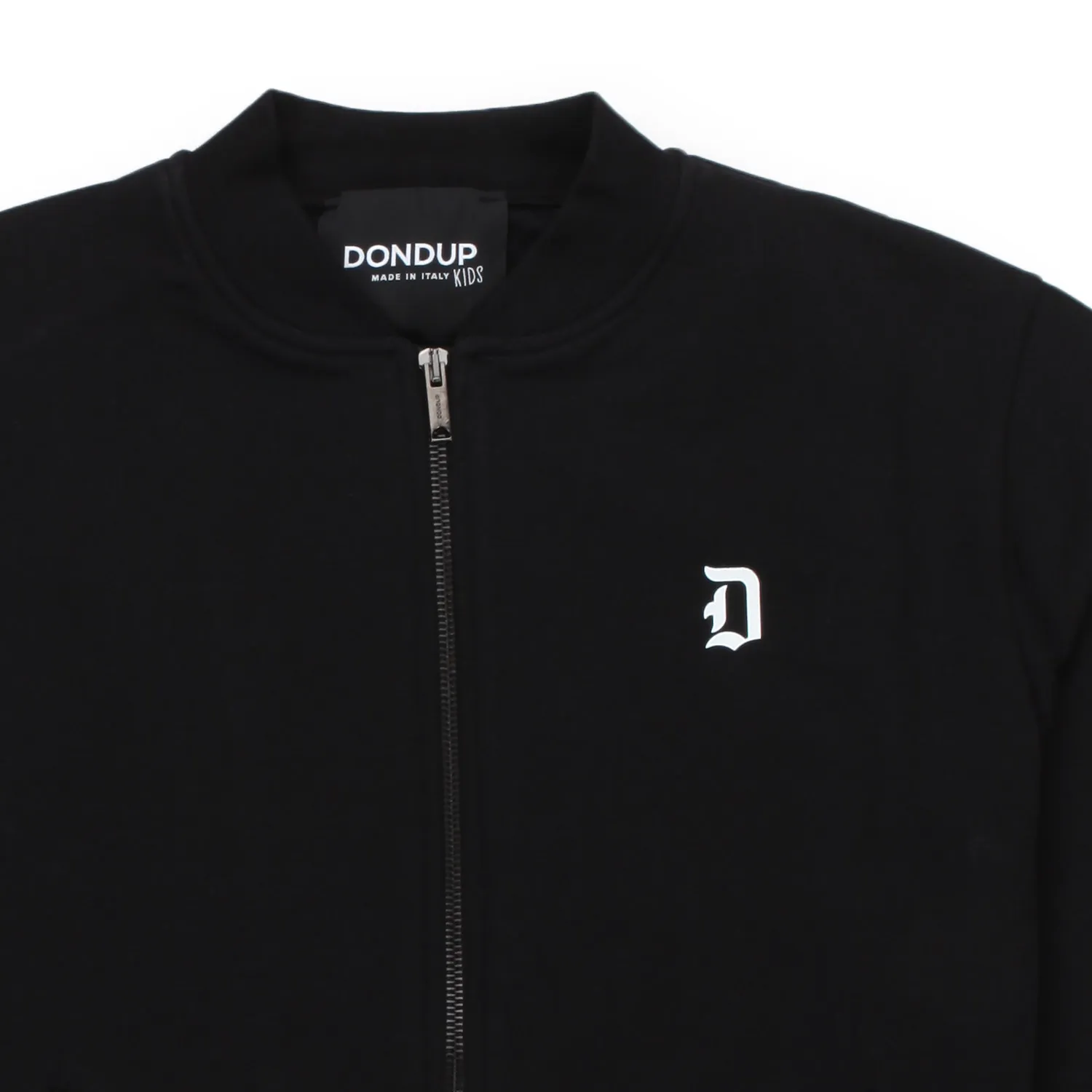 Felpa Nera Con Zip Bambino E Teenager