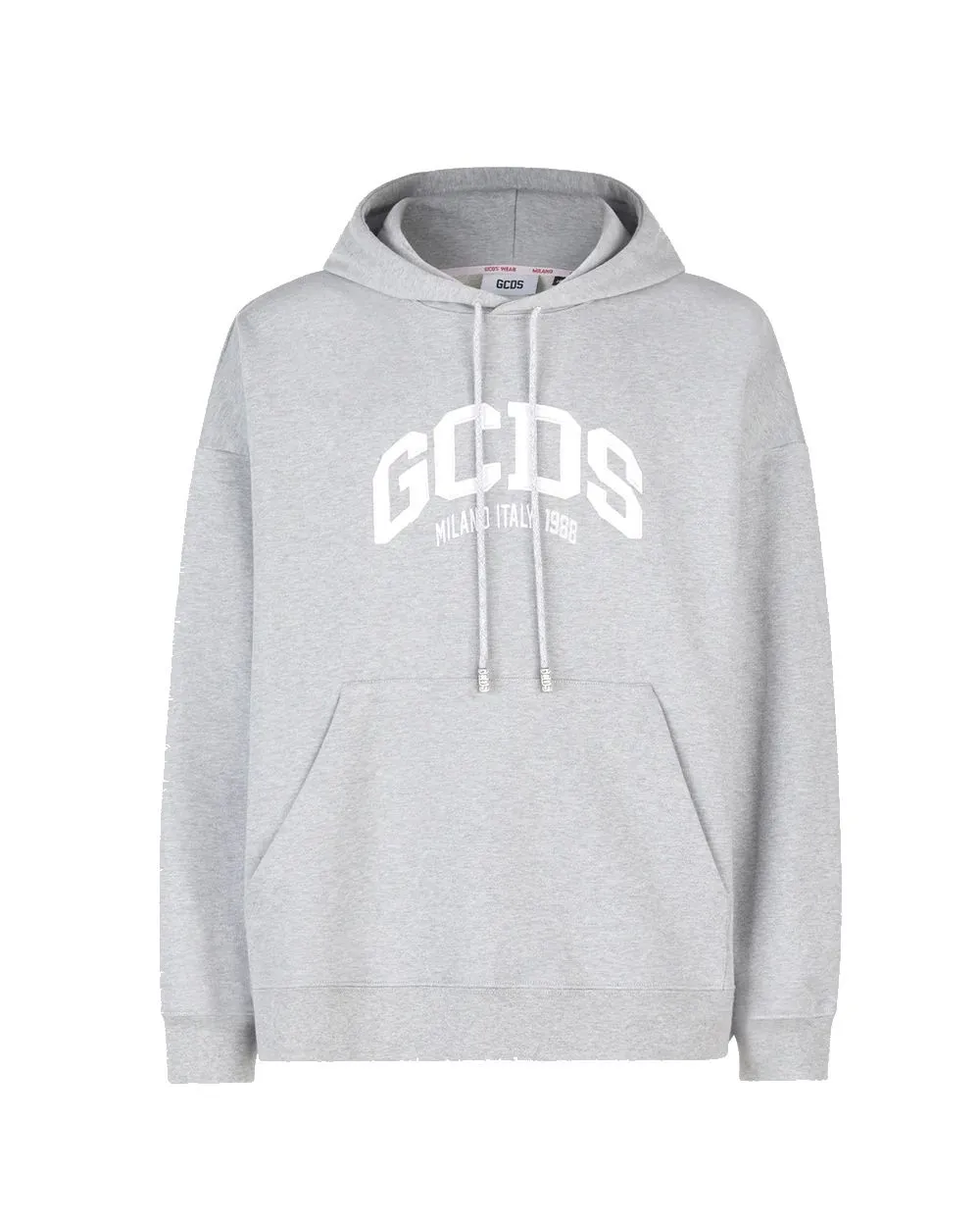 FELPA OVERSIZE GRIGIA IN COTONE CON CAPPUCCIO