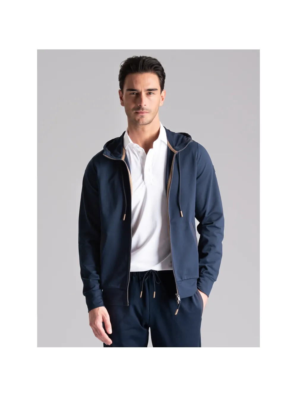 Felpa uomo TECNO full zip con cappuccio