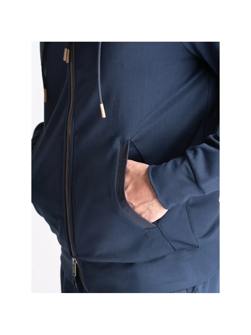 Felpa uomo TECNO full zip con cappuccio
