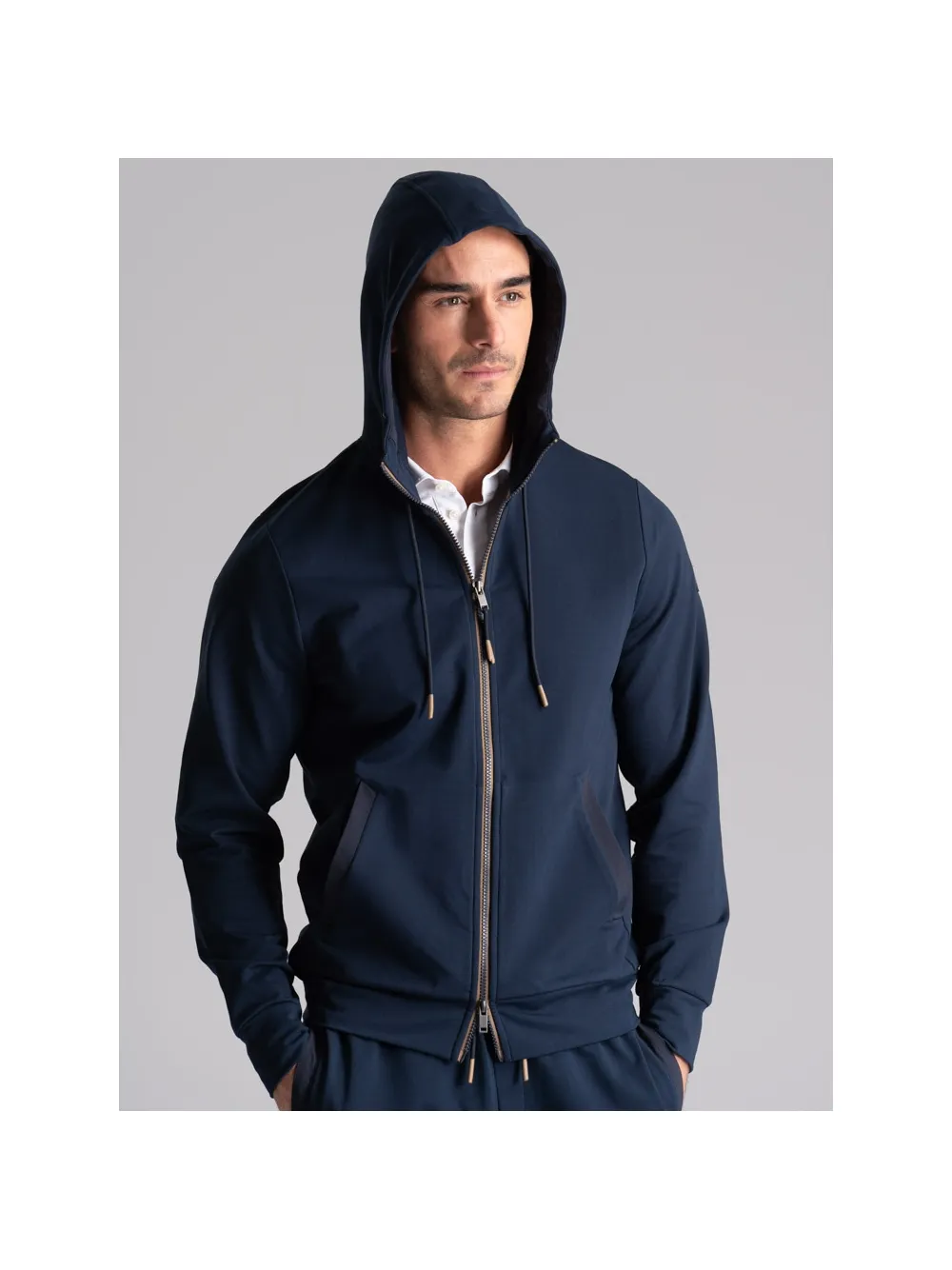 Felpa uomo TECNO full zip con cappuccio
