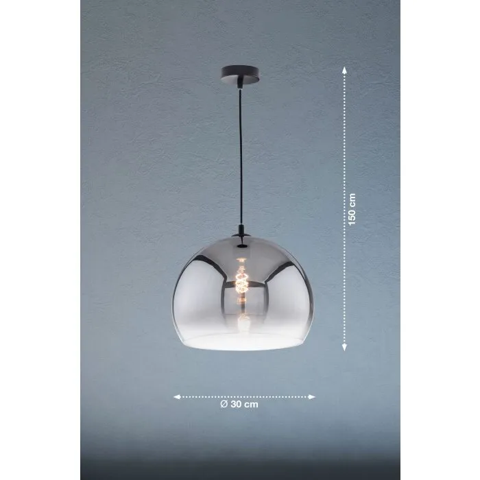 Fischer & Honsel Amos Lampadario a sospensione Nero, 1-Luce