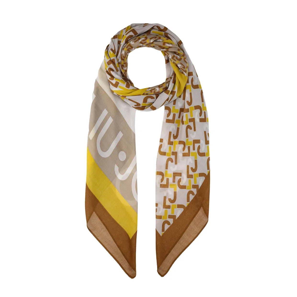 Foulard Liu-Jo Logo Rosa Marrone