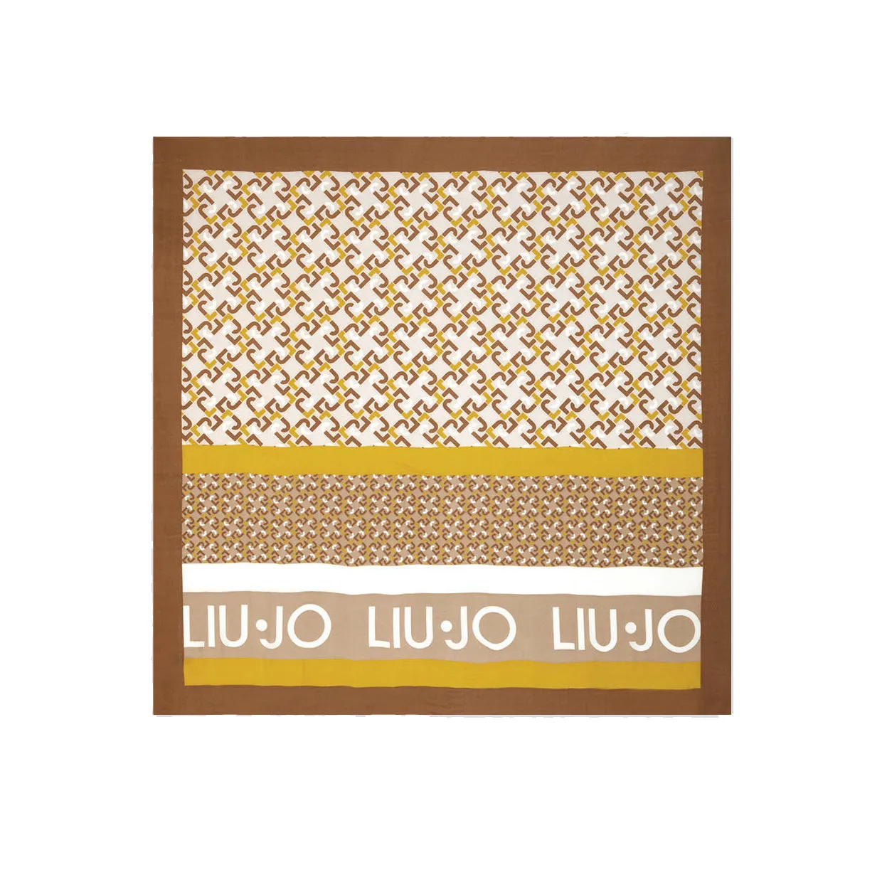 Foulard Liu-Jo Logo Rosa Marrone