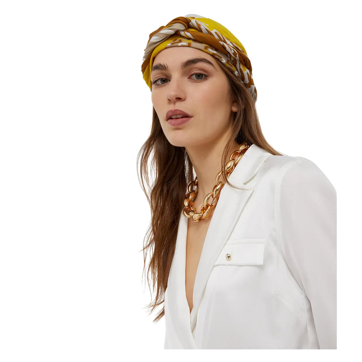 Foulard Liu-Jo Logo Rosa Marrone