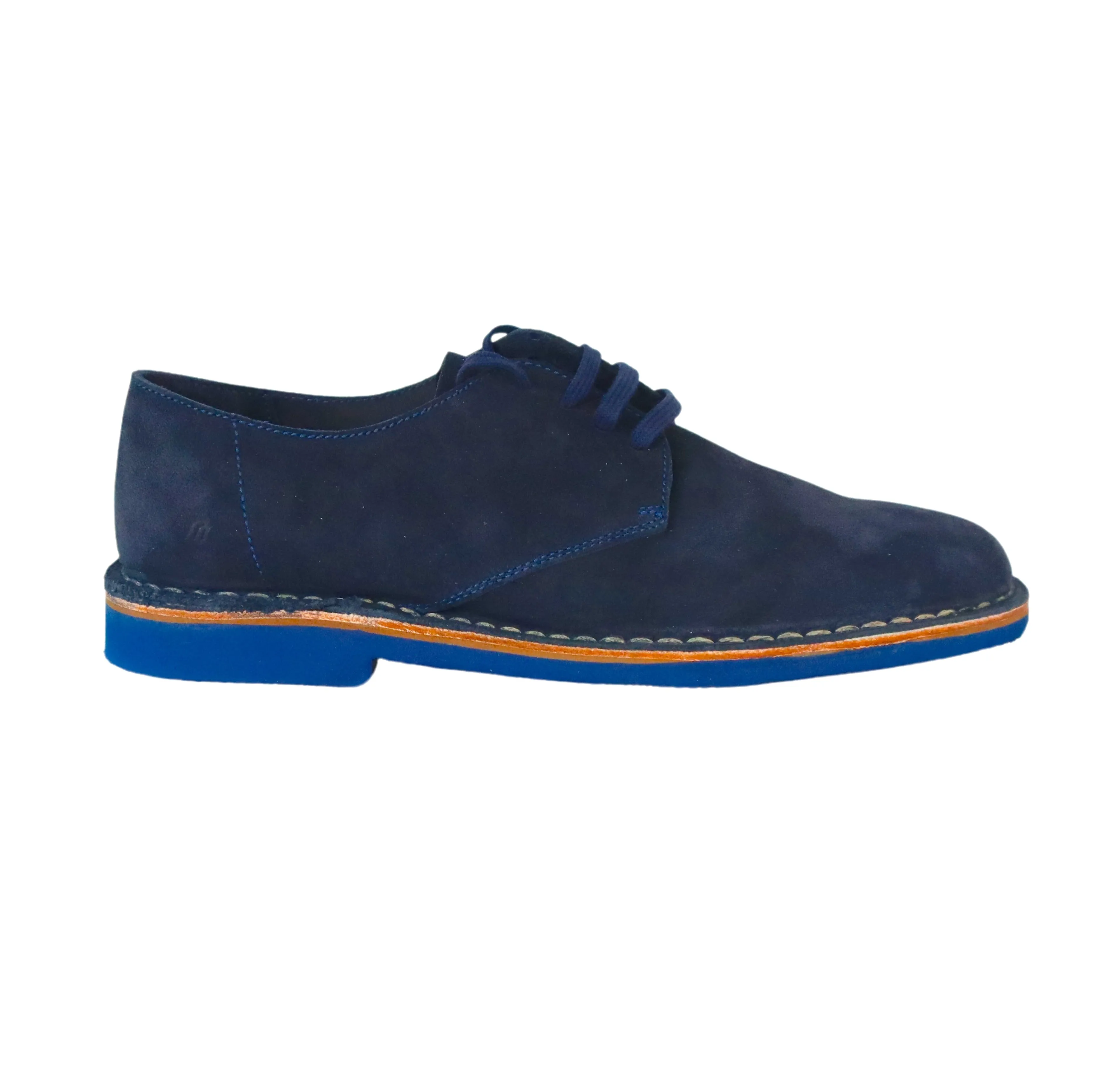 FRAU scarpe uomo derby stringata camoscio 25F1 115 CASTORO EVA BLU estate 2024