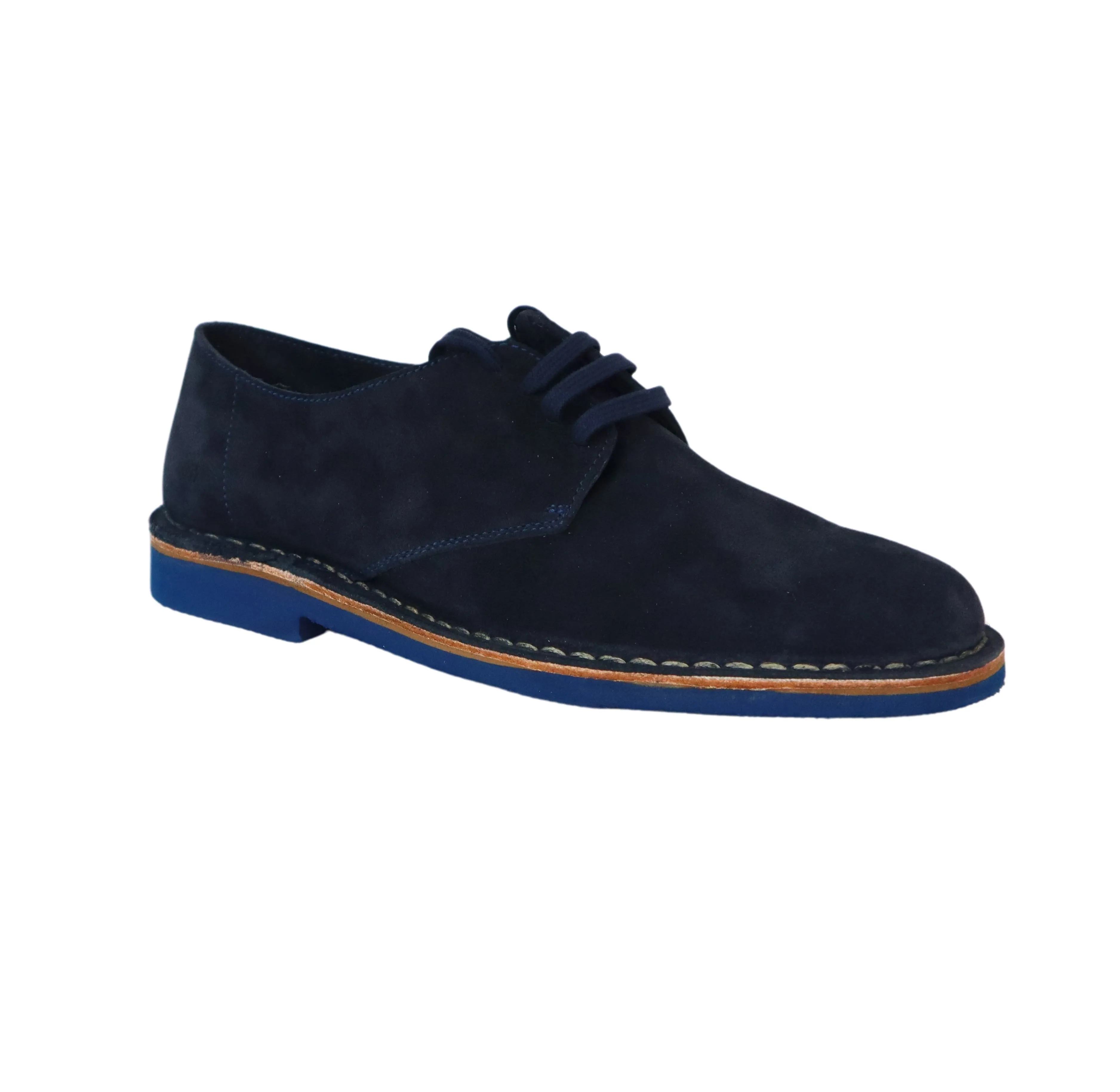FRAU scarpe uomo derby stringata camoscio 25F1 115 CASTORO EVA BLU estate 2024