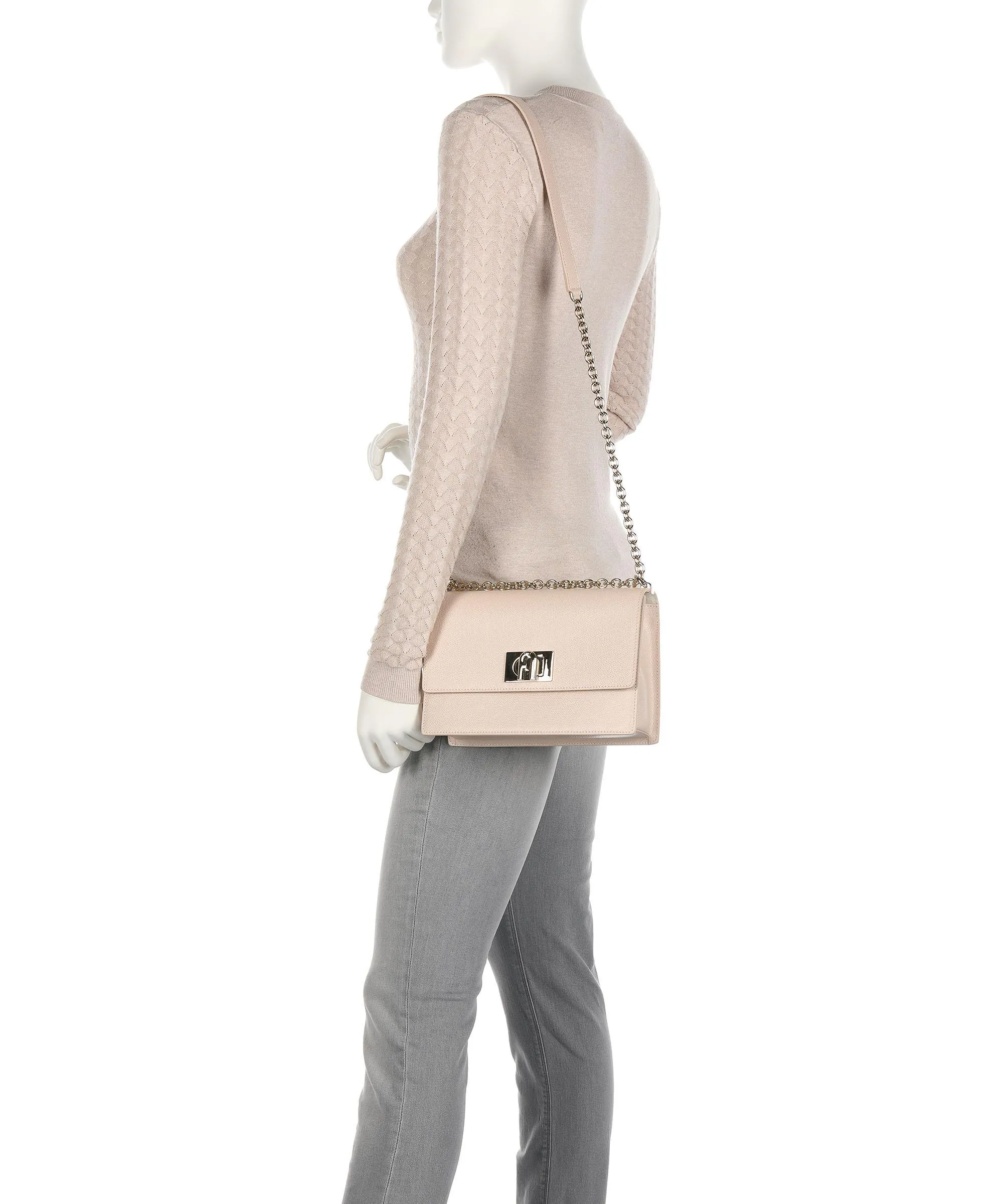  Furla 1927 S Borsa a spalla pelle granulata nude  