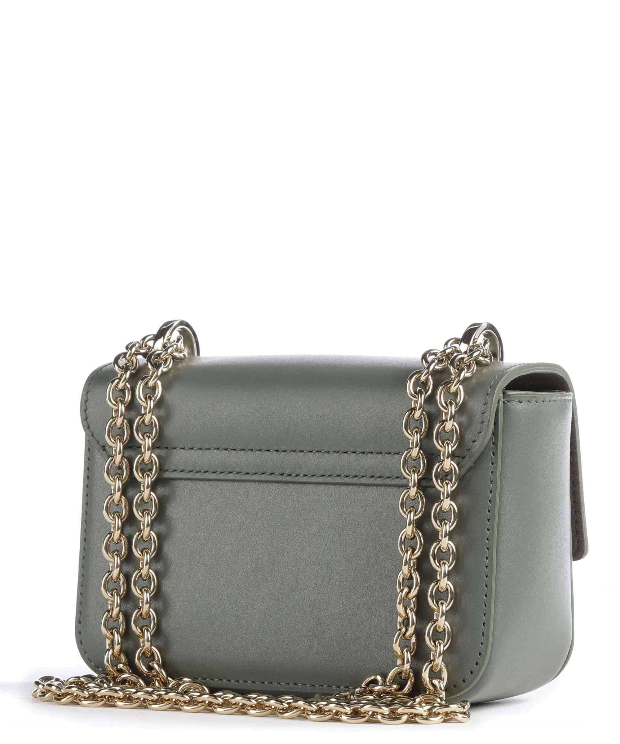  Furla Metropolis Mini Borsa a spalla pelle a grana fine verde scuro  