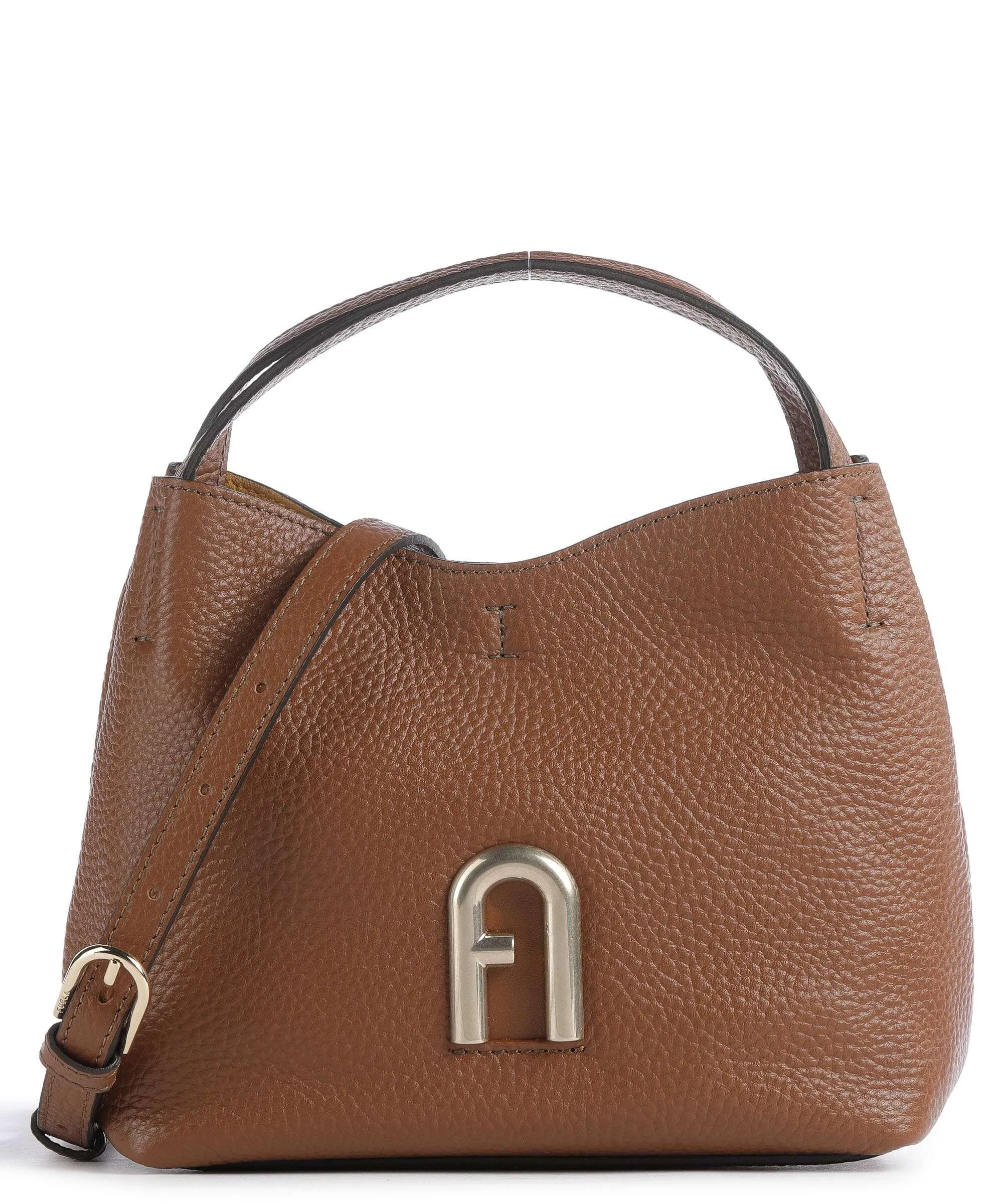  Furla Primula Mini Borsa a mano pelle granulata cognac  