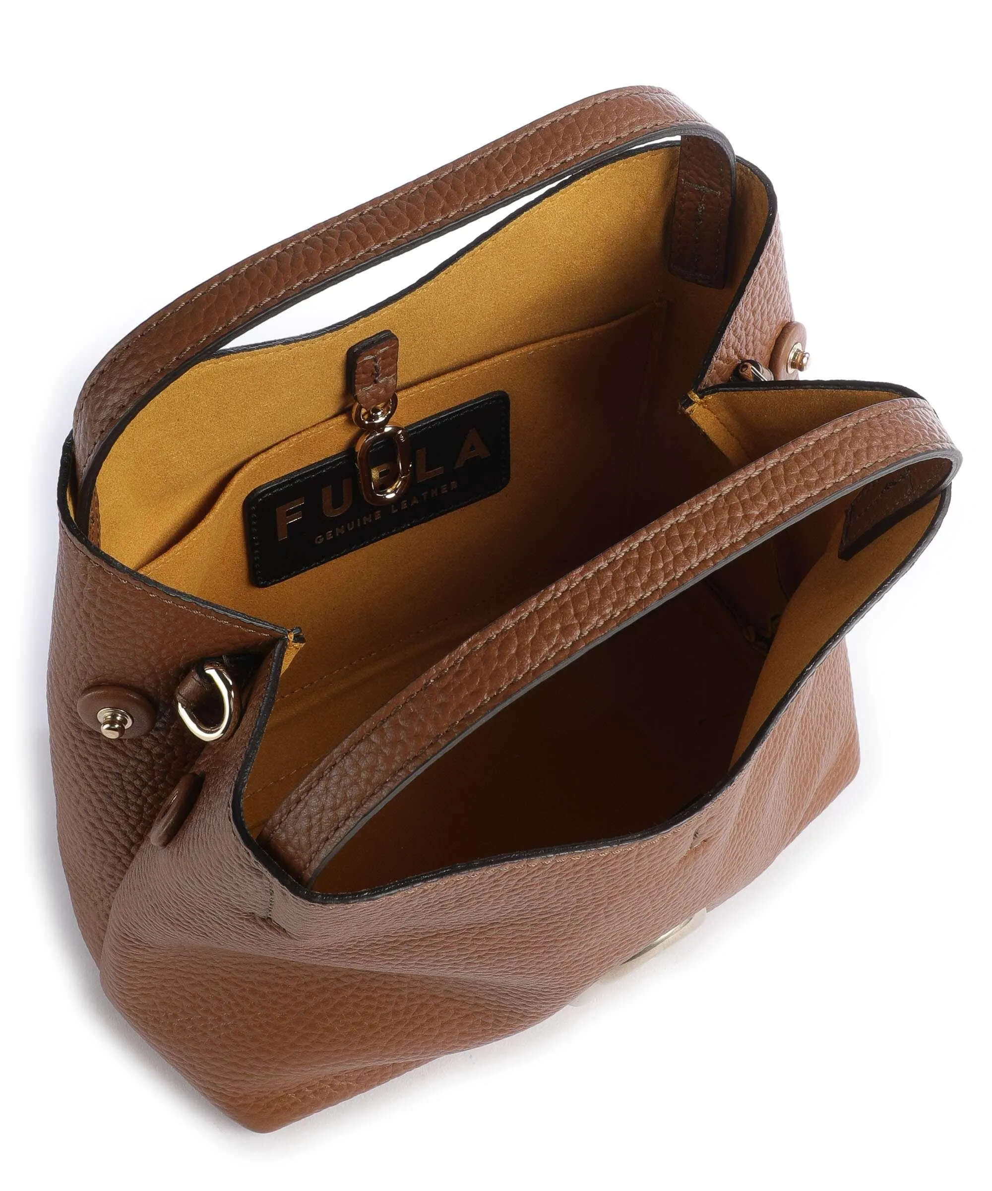  Furla Primula Mini Borsa a mano pelle granulata cognac  