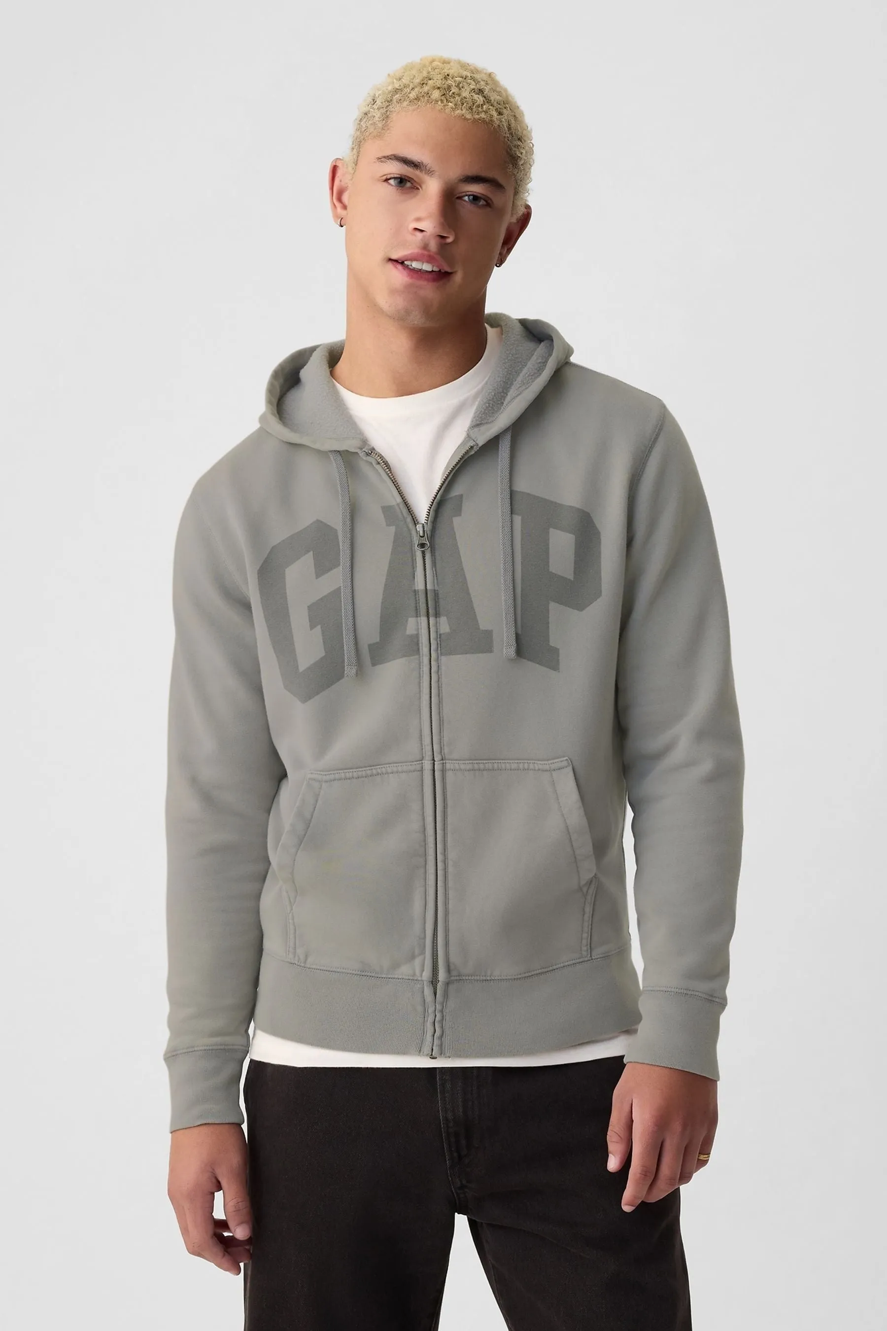GAP - Felpa con cappuccio, zip e logo arch