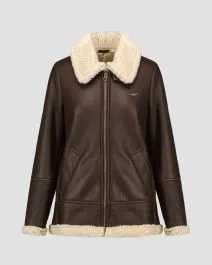 Giacca in pelle con guanti da donna Aeronautica Militare