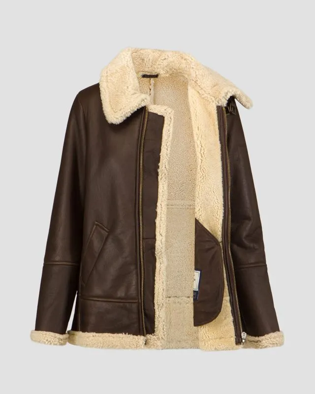 Giacca in pelle con guanti da donna Aeronautica Militare