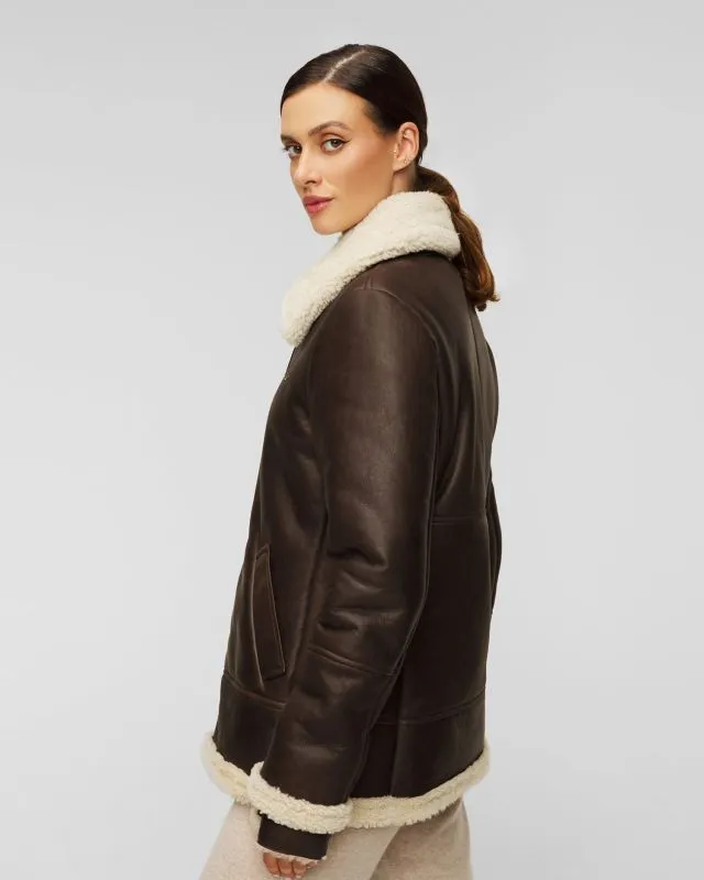 Giacca in pelle con guanti da donna Aeronautica Militare