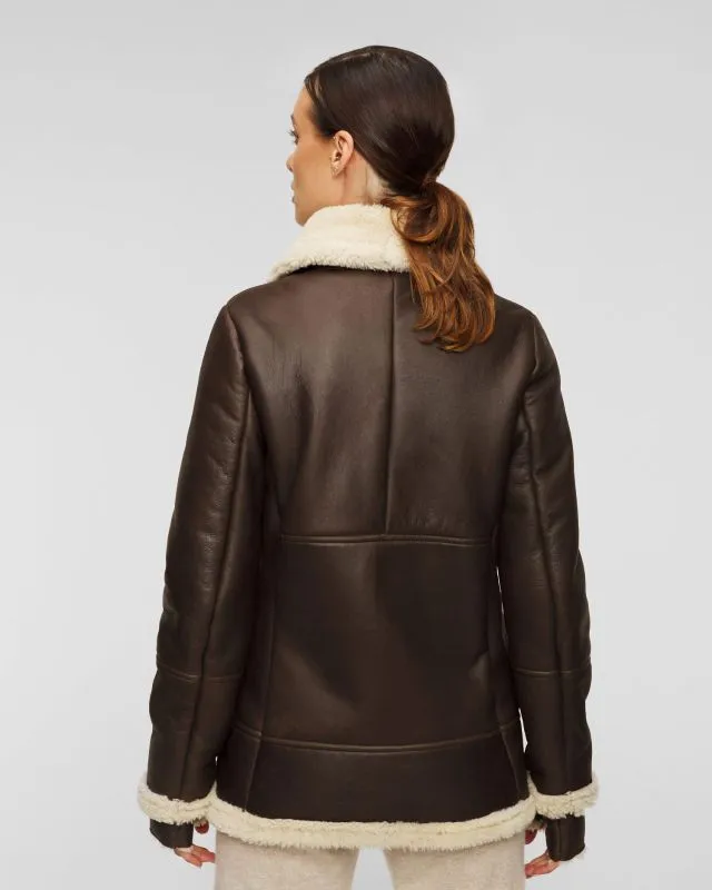 Giacca in pelle con guanti da donna Aeronautica Militare
