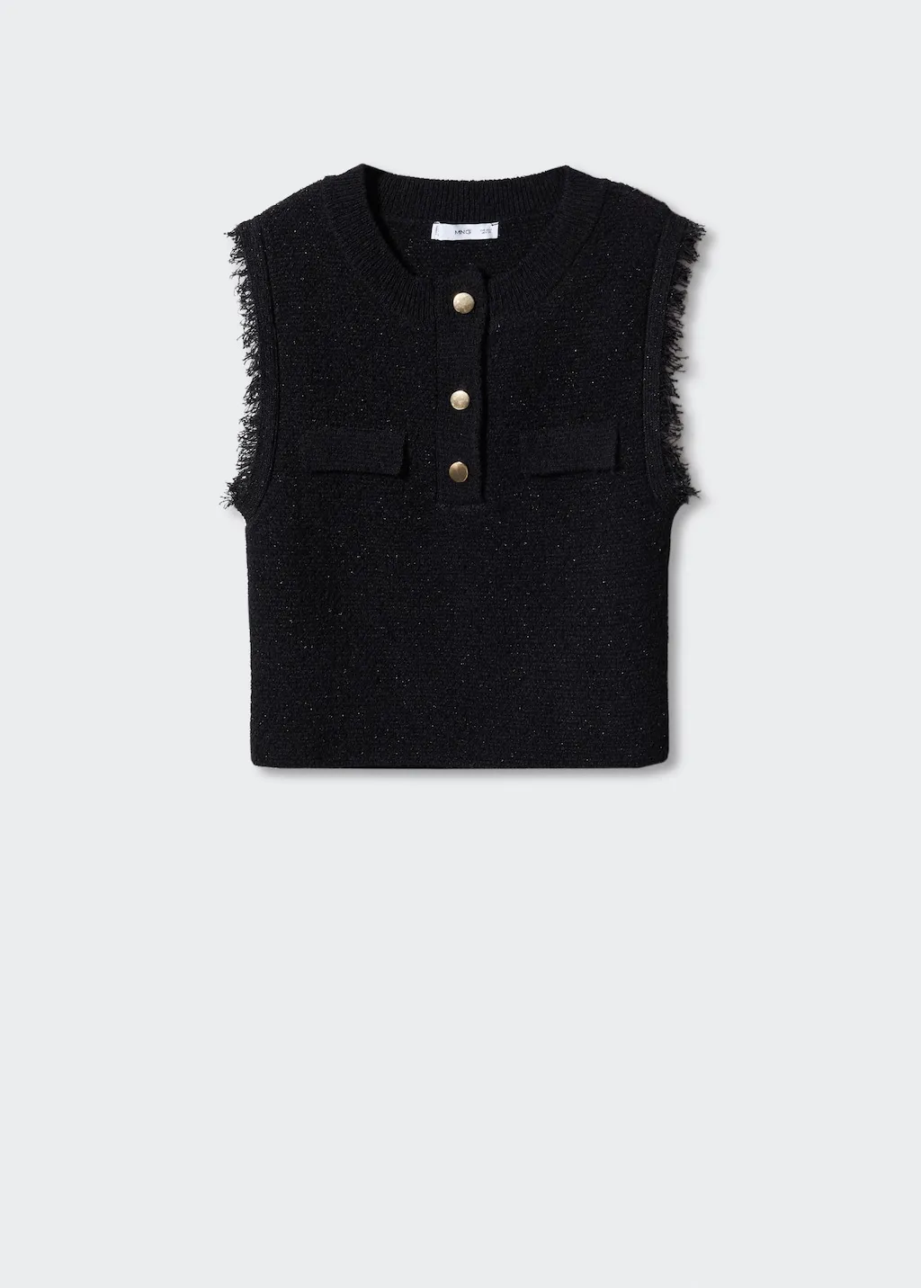 Gilet maglia collo bottoni