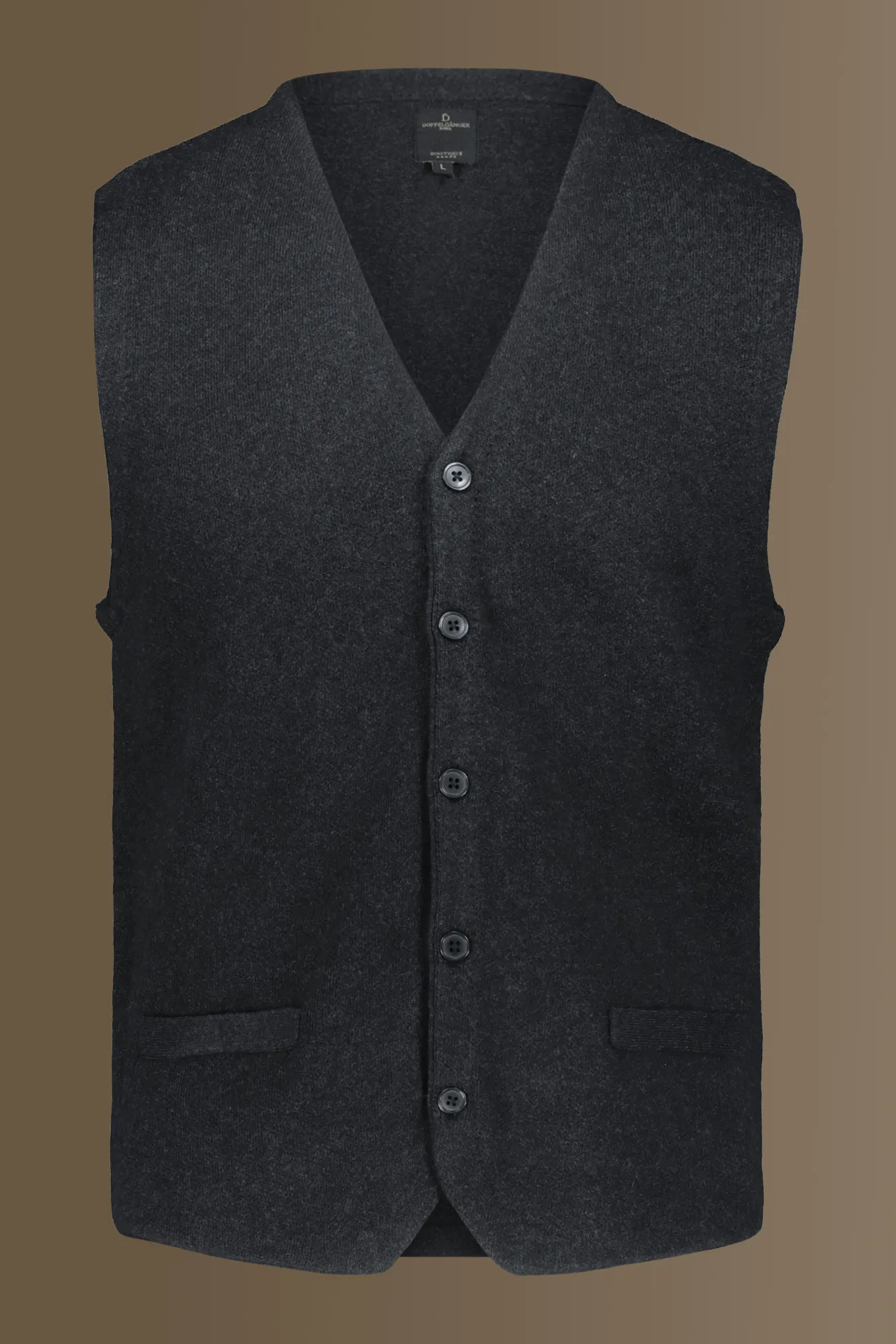 Gilet monopetto in maglia misto lana e cotone
