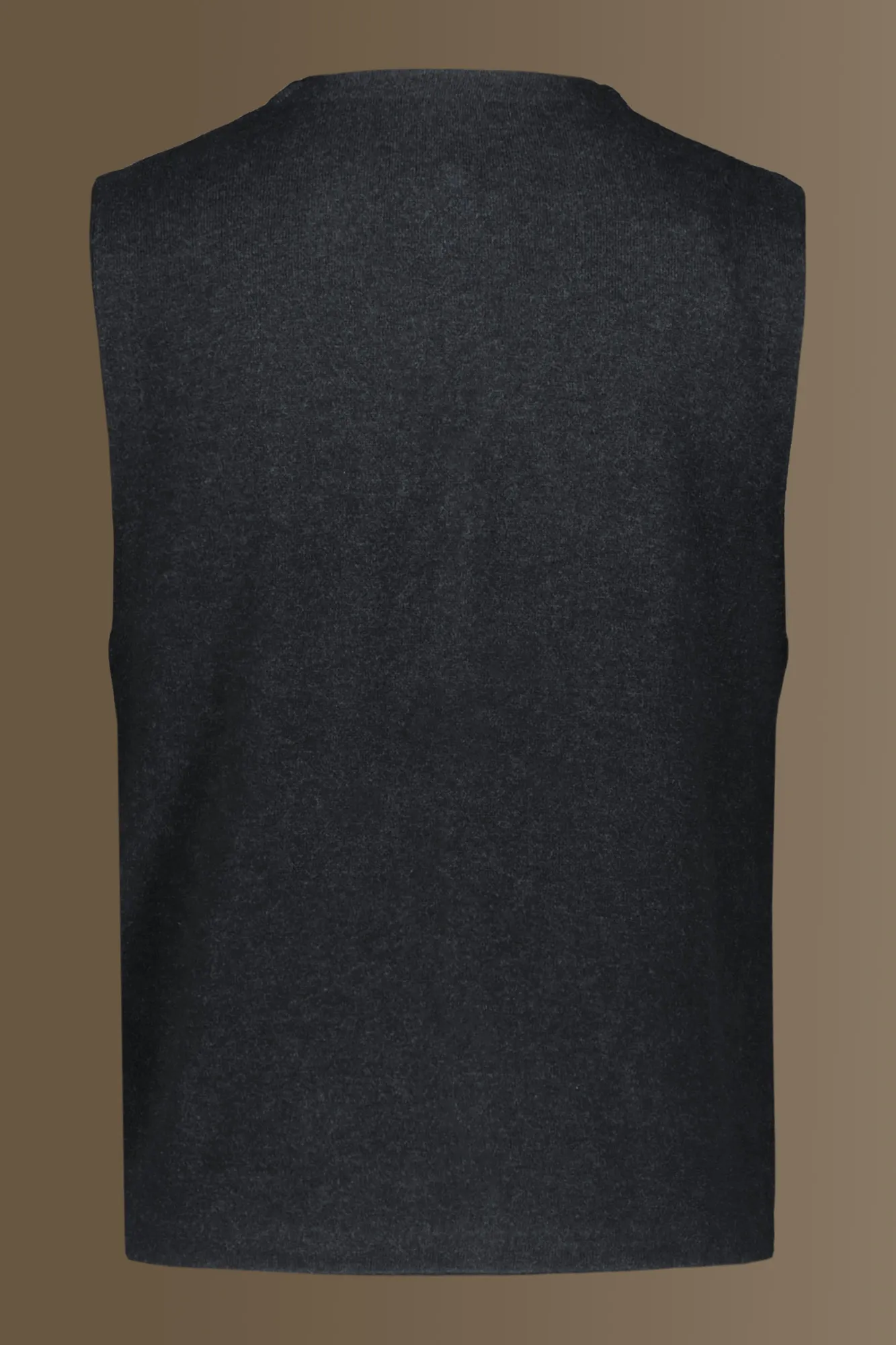 Gilet monopetto in maglia misto lana e cotone