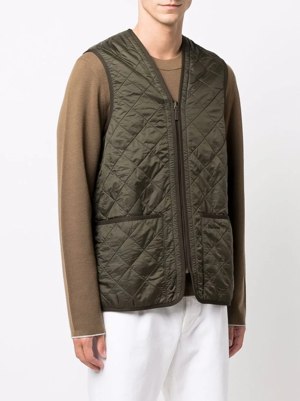 gilet trapuntato verde