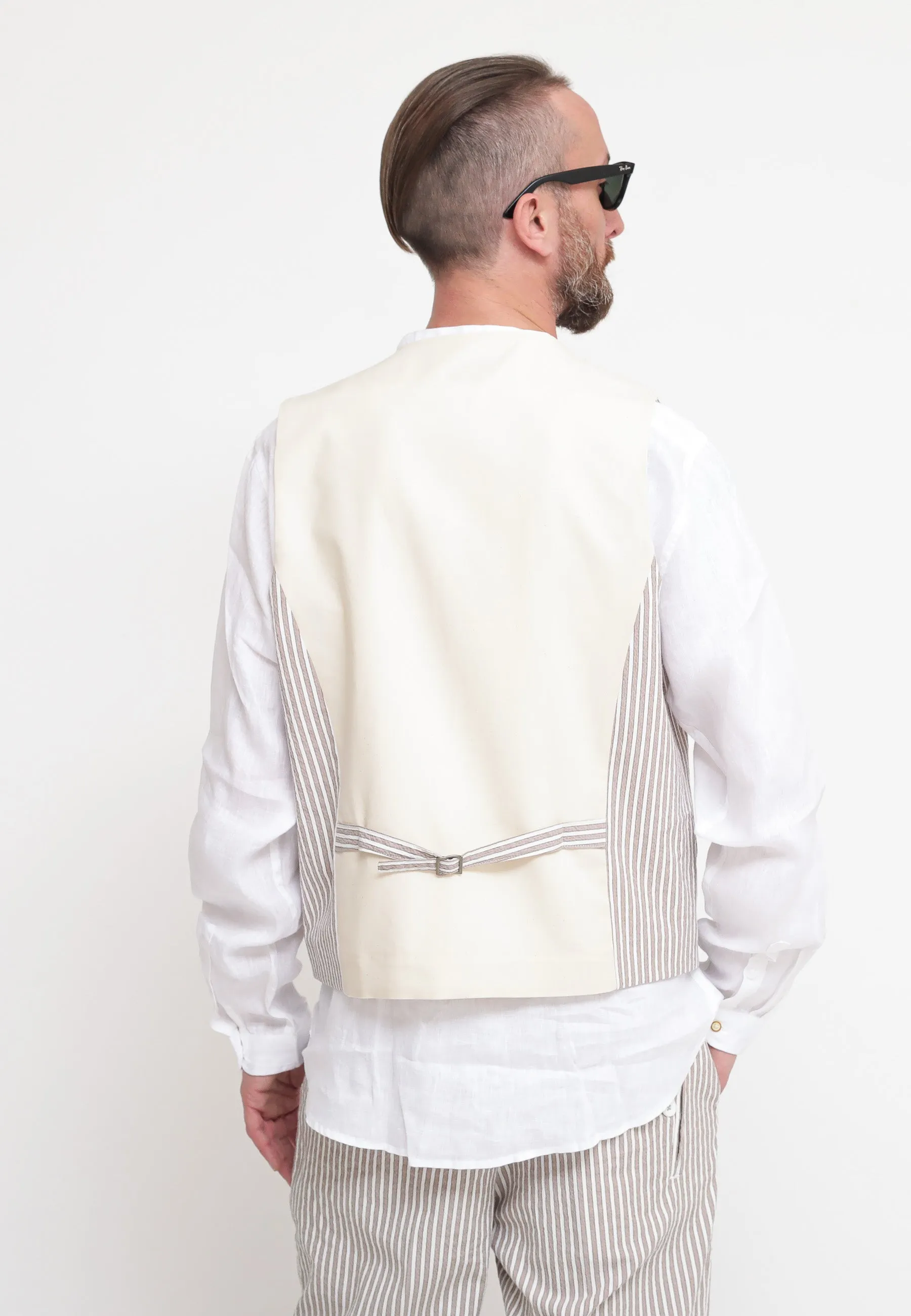 Gilet Uomo Righe - Sabbia