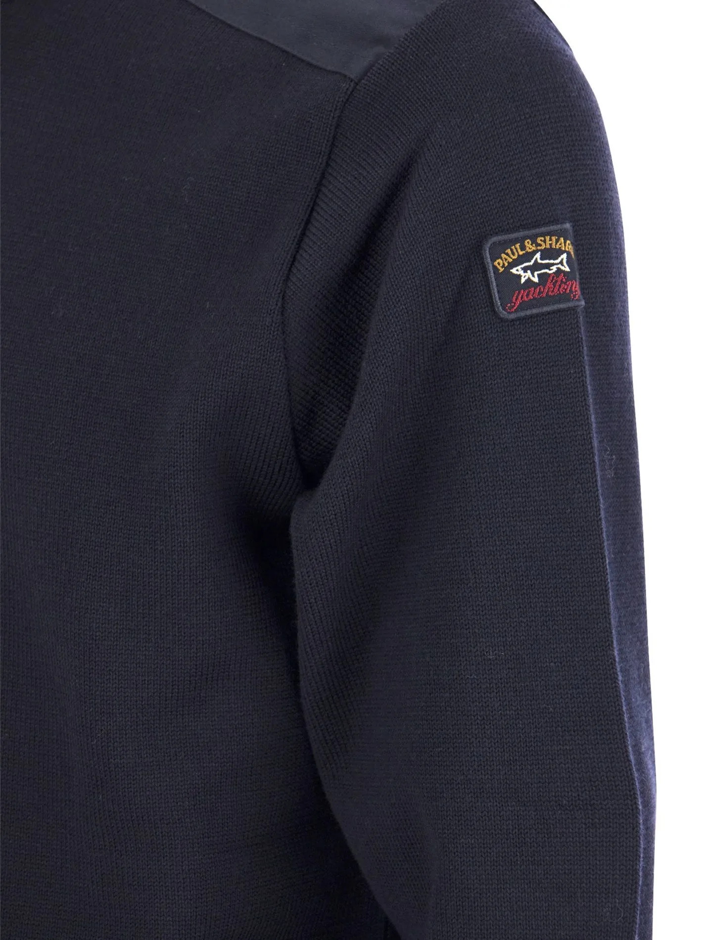 Girocollo in lana bretagne con Badge iconico