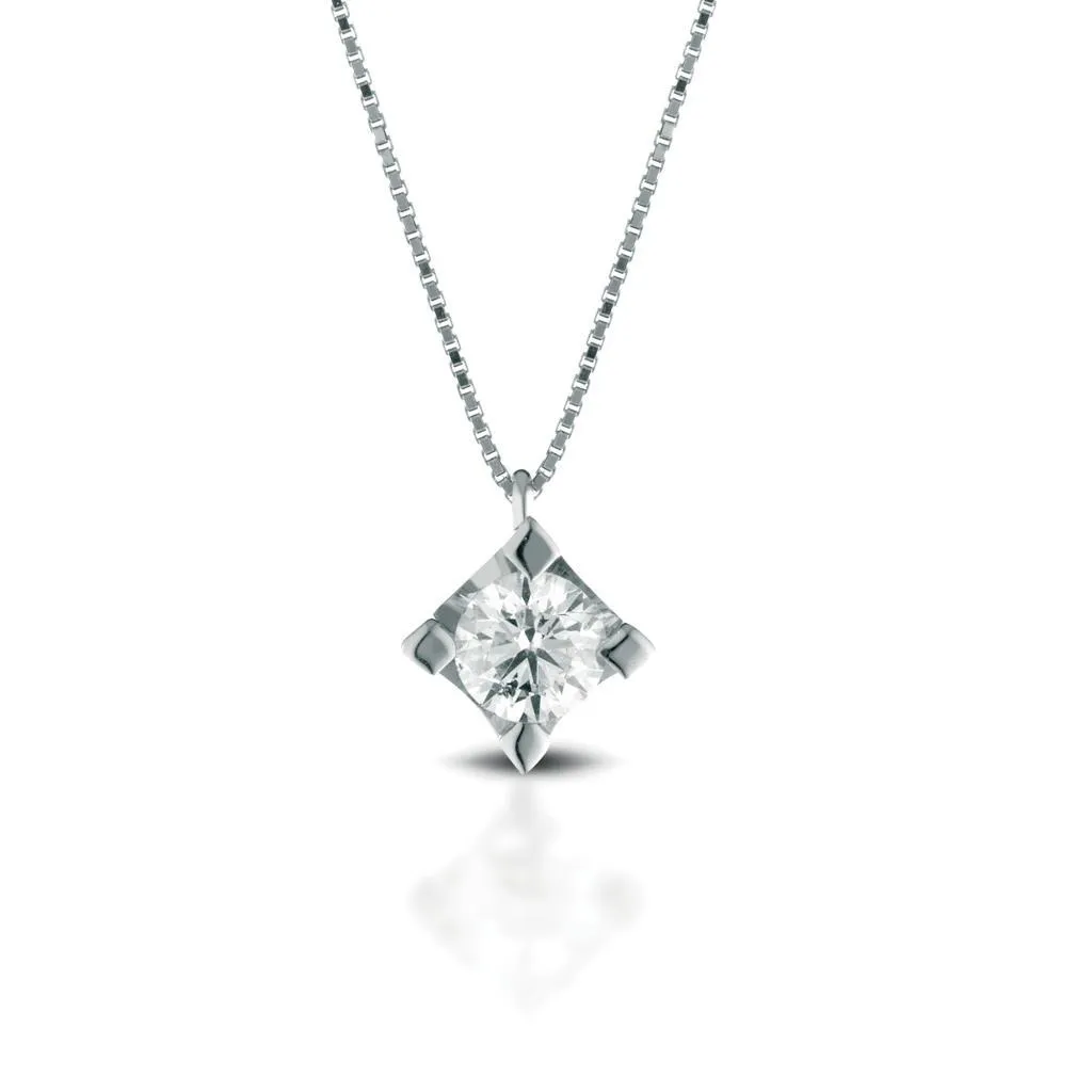 Girocollo punto luce oro e diamante 0,12ct