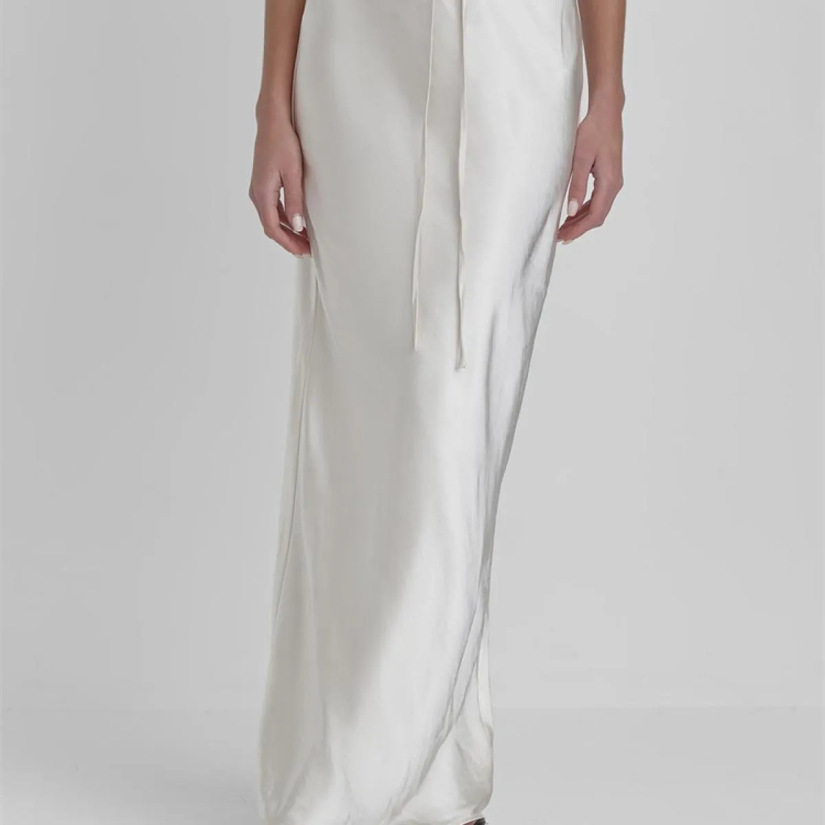 Gonna maxi con lacci casual estiva per donna Patchwork slim a vita alta solida elegante fasciatura pieghettata da sci lungo femm