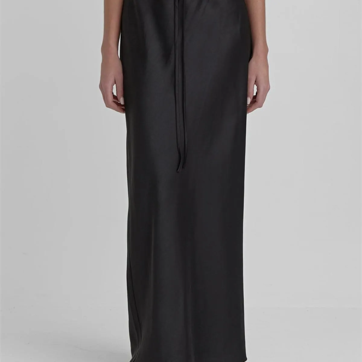 Gonna maxi con lacci casual estiva per donna Patchwork slim a vita alta solida elegante fasciatura pieghettata da sci lungo femm