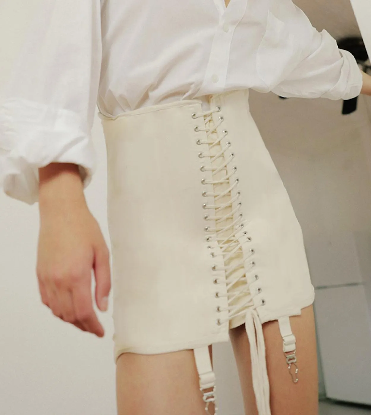 Gotico  Vintage Minigonna Donna Punk Patchwork Estate Gonna a vita alta aderente con occhielli gonne estetiche con lacci sci