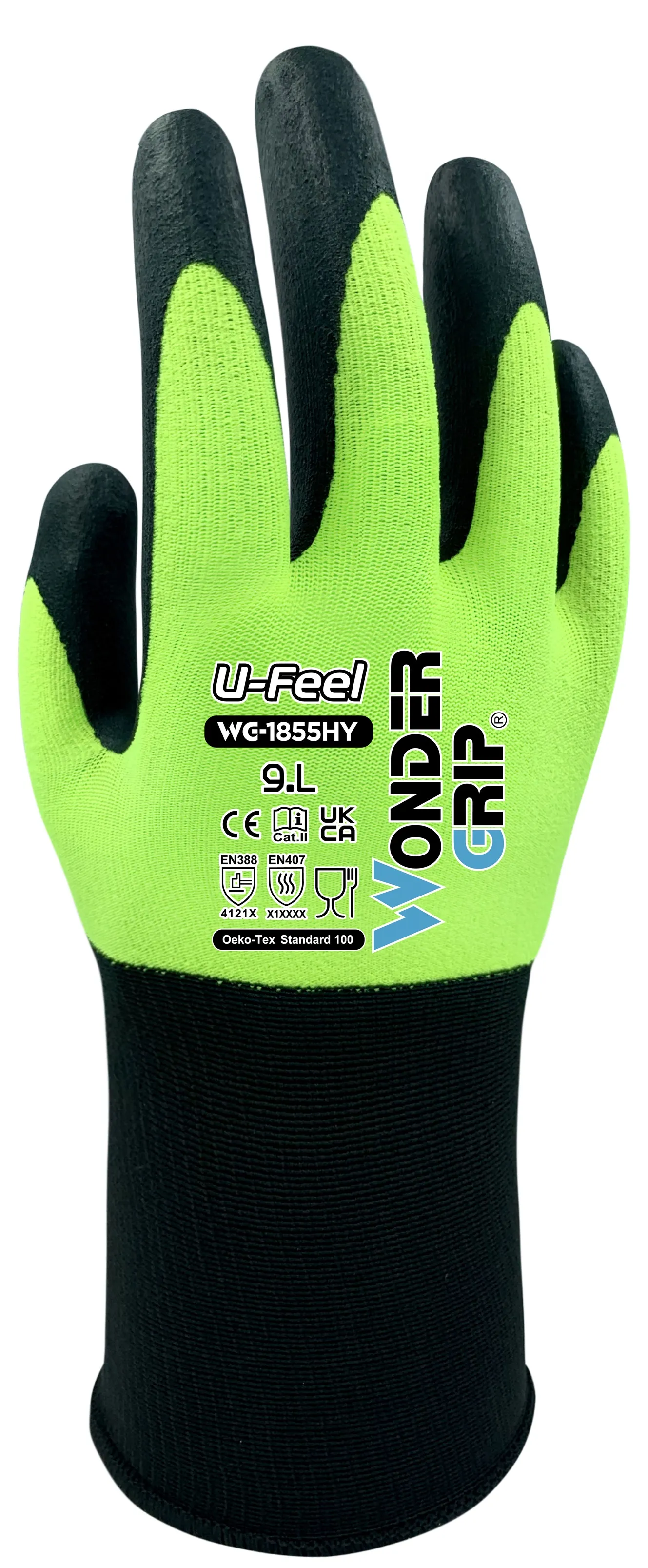 Guanti Wonder Grip WG-1855HY U-FEEL, Tg. 11, XXL, in Poliestere, Spandex, col. Giallo ad alta visibilità