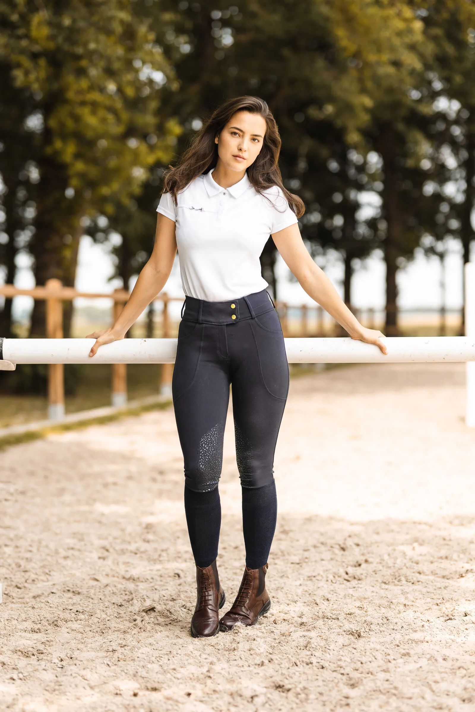 Horze Bella Pantaloni da equitazione con grip al ginocchio, da donna