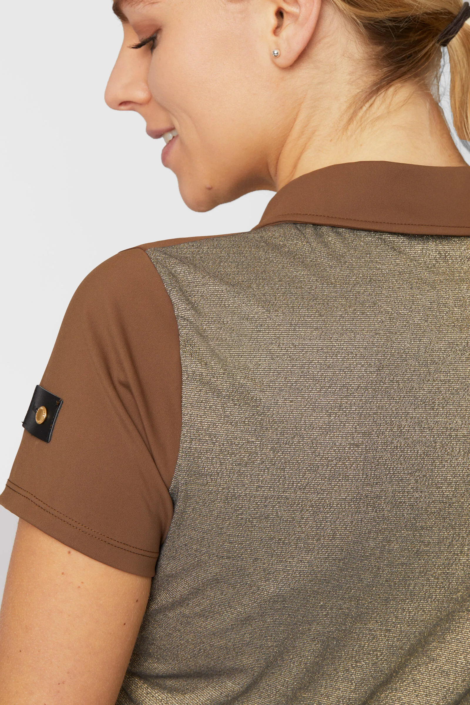 Horze Sagira Maglia da allenamento con retro dorato da donna