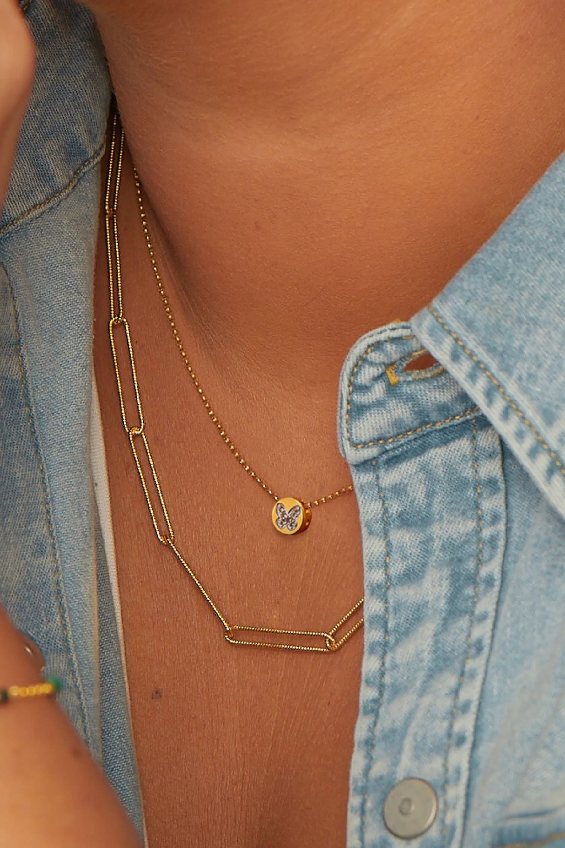 Hot Diamonds x JJ Collana con ciondolo placcato in oro    