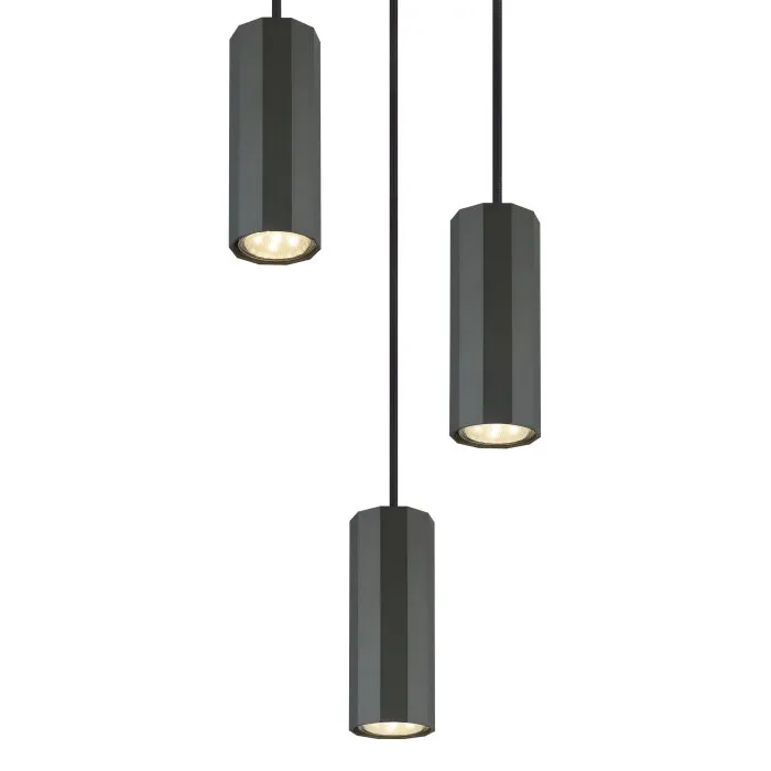 Illuminazione Globo Lighting James Lampadario a sospensione Grigio, 3-Luci