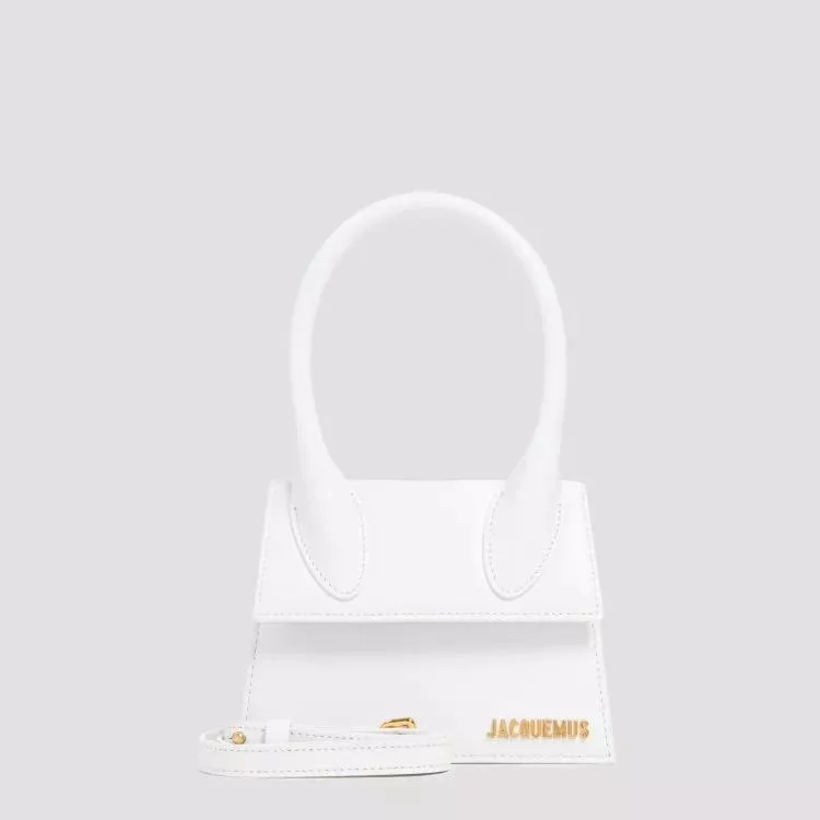 Jacquemus White Leather Moyen Le Chiquito Bag White 