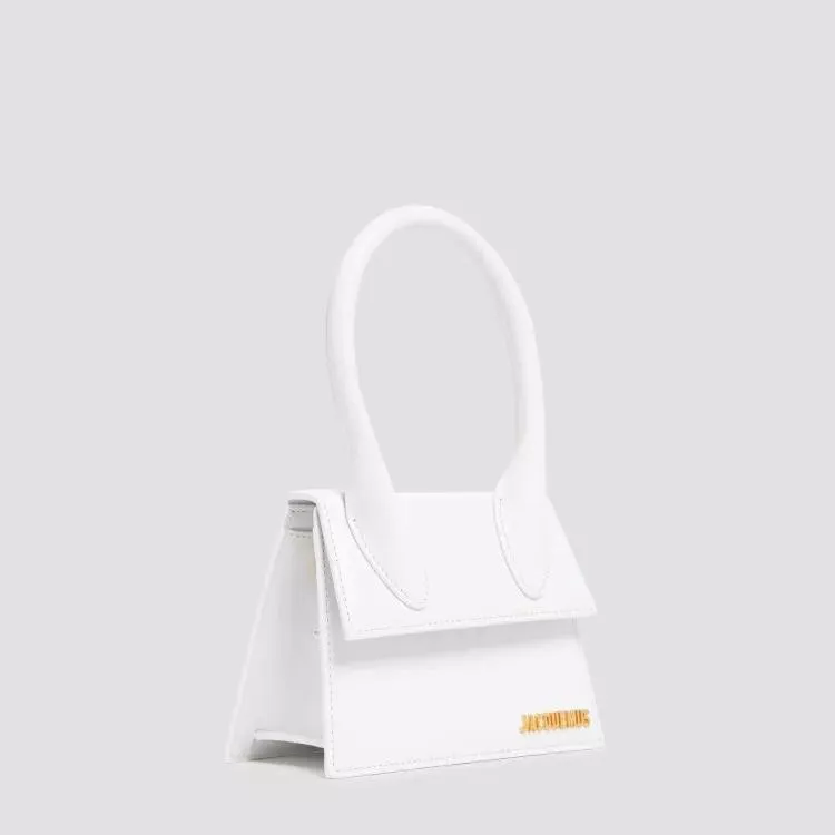 Jacquemus White Leather Moyen Le Chiquito Bag White 