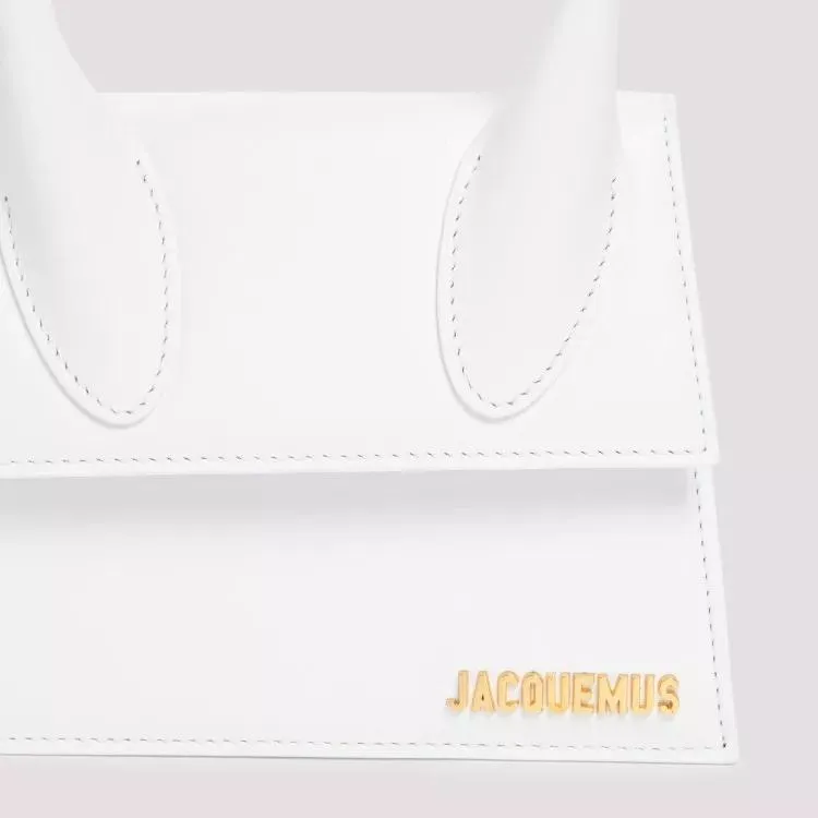 Jacquemus White Leather Moyen Le Chiquito Bag White 