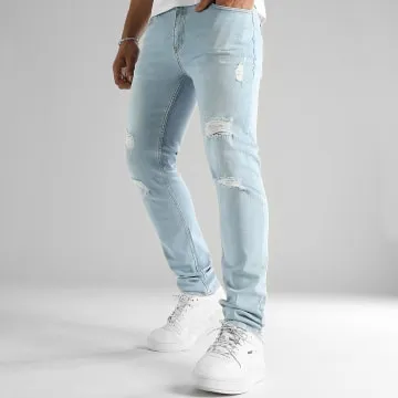 Jeans regular fit con lavaggio Destroy 2676 Blu Denim