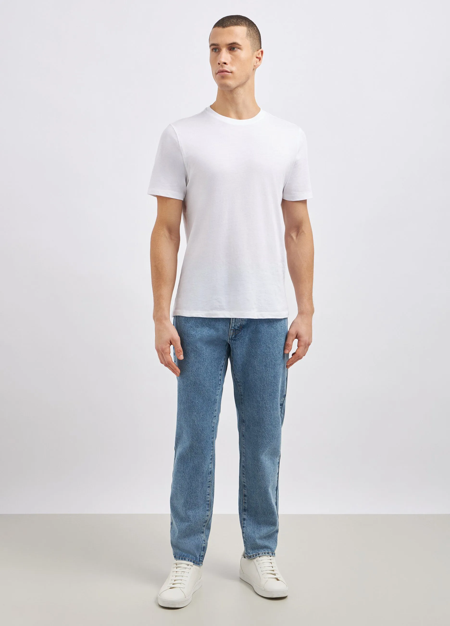 Jeans regular fit in puro cotone uomo