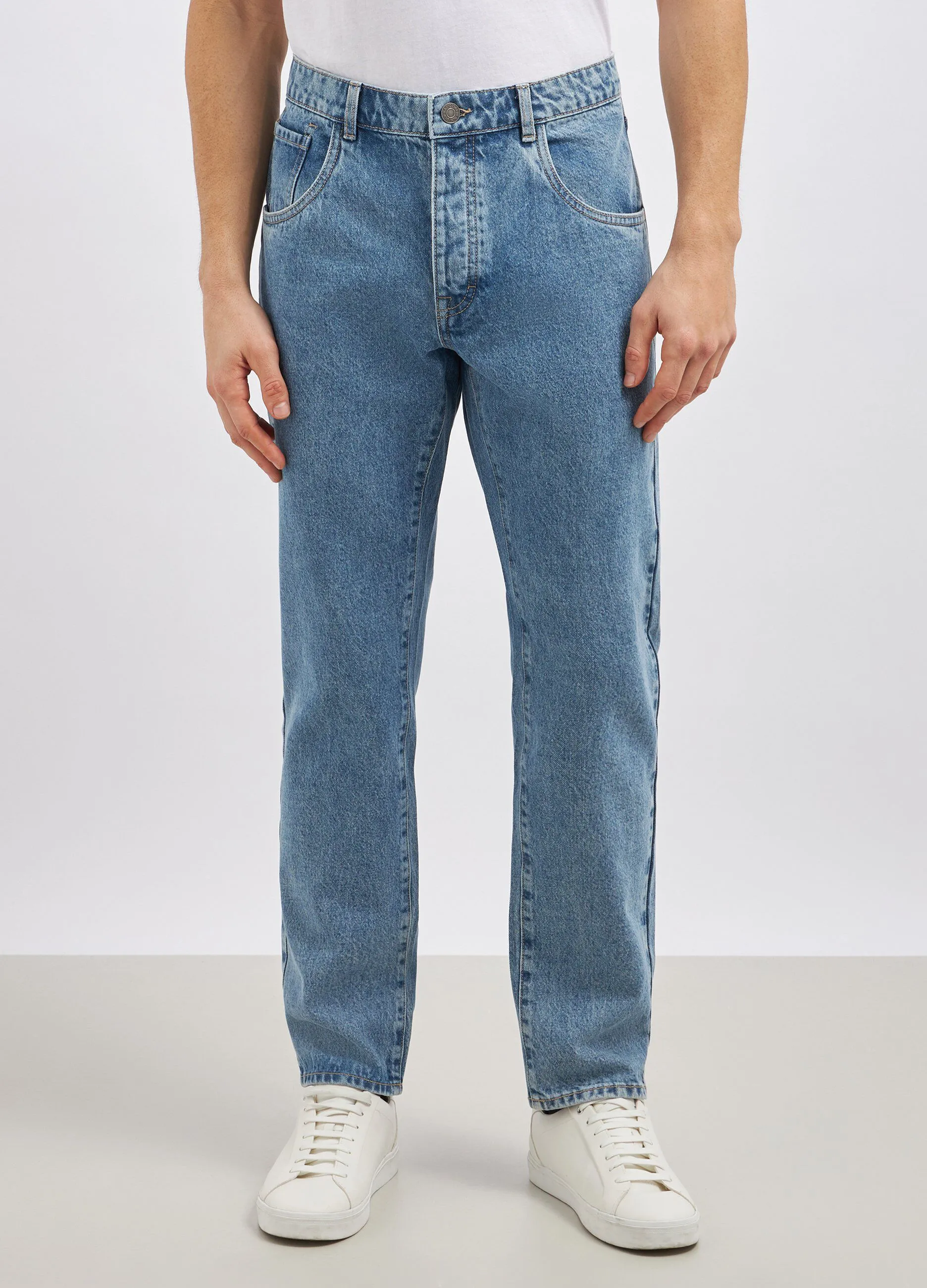Jeans regular fit in puro cotone uomo
