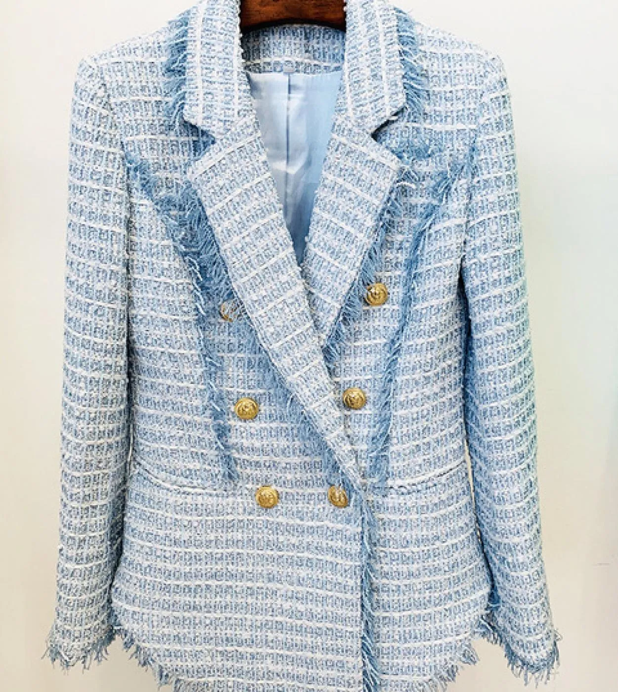 June Lips 2022 Lultima giacca firmata da donna Slim Lion doppio petto con frange in tweed giacca sportiva giacca lunga