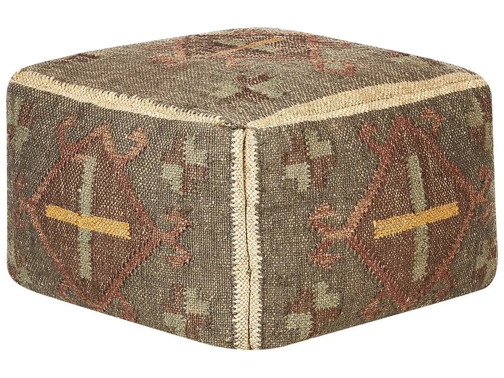 Jute Pouffe 50 x 50 cm Multicolour KATORA