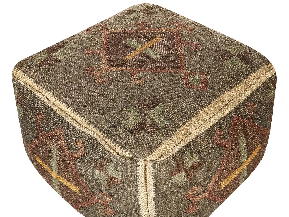 Jute Pouffe 50 x 50 cm Multicolour KATORA