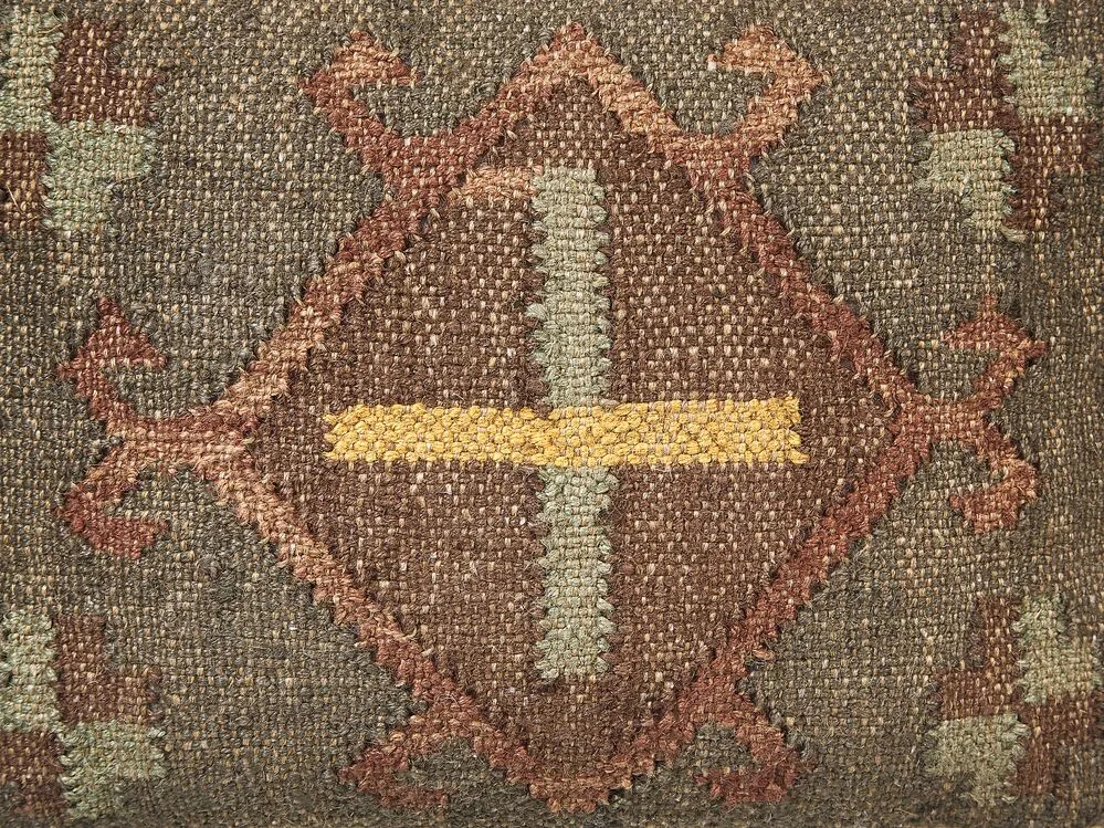 Jute Pouffe 50 x 50 cm Multicolour KATORA