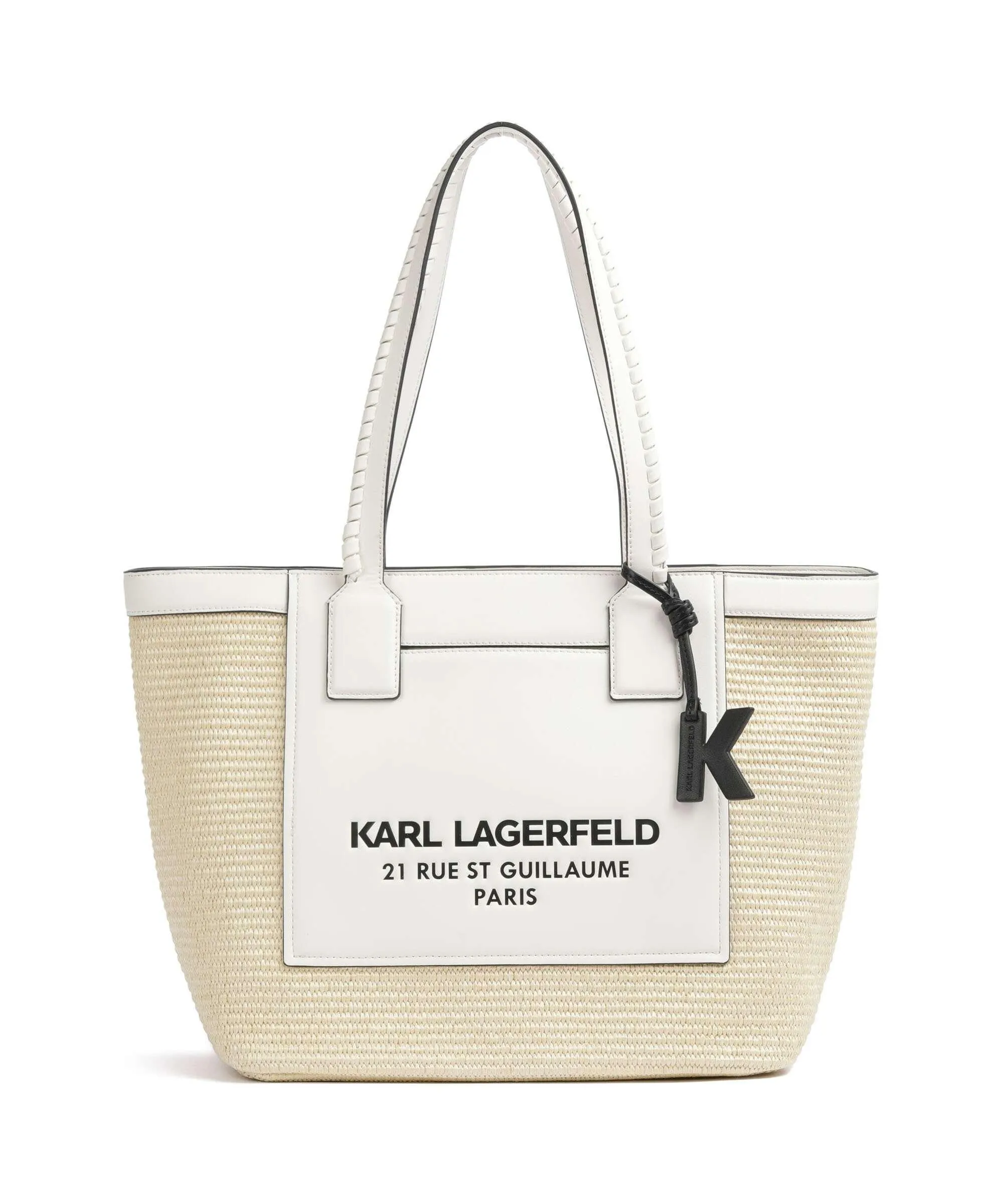  Karl Lagerfeld K/Rue St Guillaume Large Borsa shopper polipropilene, poliuretano natura/bianco  
